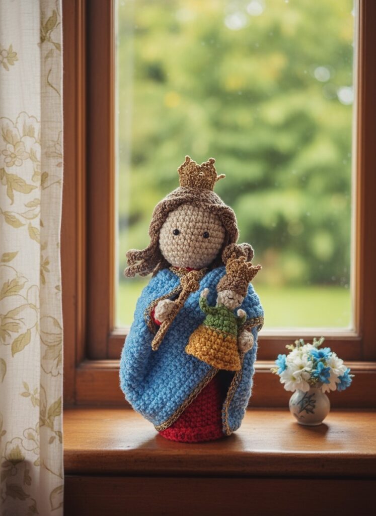 virgen maria auxiliadora carmesi